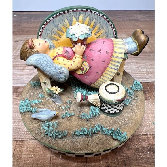 Debbie Mumm Candle Topper Figurine Reclining Girl Sun Design Decorative Collecti - Picture 1 of 6